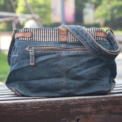 Blue Denim Side Bag Womens Denim Messenger Bag Vintage Denim Crossbody Bag For Men