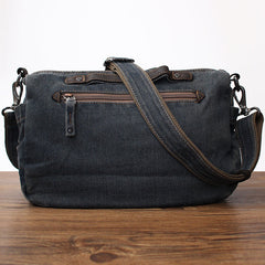 Black Denim Side Bag Mens Denim Messenger Bags Vintage Denim Crossbody Bag For Women