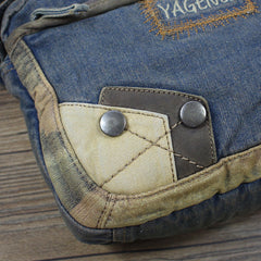 Blue Denim Small Side Bag Mens Denim Messenger Bag Vintage Denim Small Crossbody Bag For Women