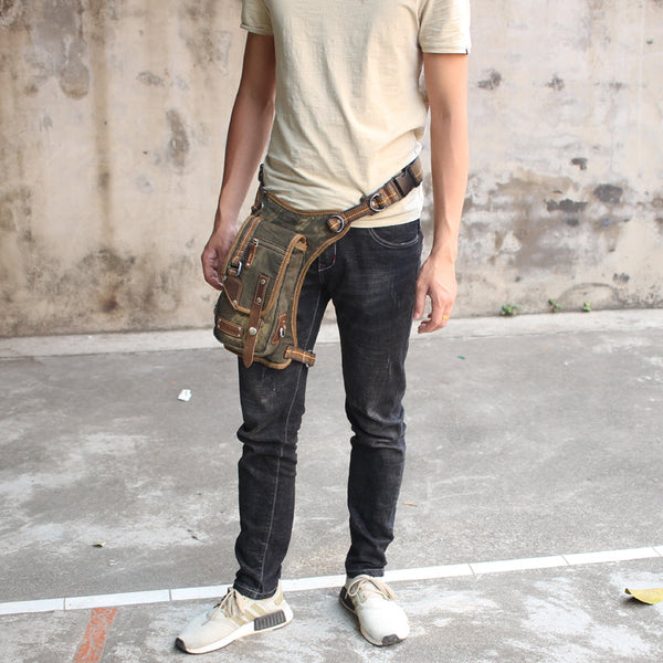 Denim Mens Thigh bag Waist Bag DropLeg - Back View