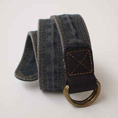 Slim Mens Double Loops Denim Belt Denim Blue Belts Vintage Denim Belt For Men Women