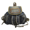 Vintage Denim Blue Womens Backpacks School Backpacks Blue Denim Laptop Backpack For Womens