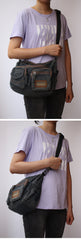 Black Denim Side Bag Mens Denim Messenger Bags Vintage Denim Crossbody Bag For Women