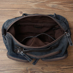 Black Denim Side Bag Mens Denim Messenger Bags Vintage Denim Crossbody Bag For Women