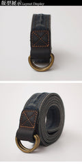 Slim Mens Double Loops Denim Belt Denim Blue Belts Vintage Denim Belt For Men Women