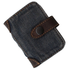 Black Denim Bifold Mens Card Wallet Denim Card Holders Card Wallet For Women