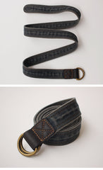 Slim Mens Double Loops Denim Belt Denim Blue Belts Vintage Denim Belt For Men Women