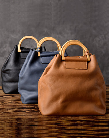Leather Women Bucket Bag Handbag Shoulder Bag For Women with Tassels