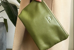 Genuine Leather Long Wallet Zipper Clutch Wallet Coin Change Makeup Wallet Purse For Women