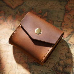Black Small Card Holder Leather Men's Wallet Coin Holder Brown Charge Holder Small Wallet For Men