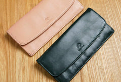 Leather Cute Womens Long Slim Wallet Bifold Long Wallet Clutch For Women