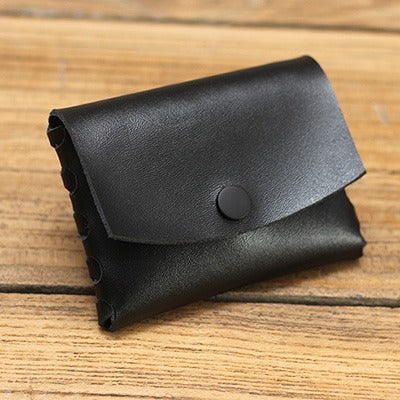 Black Cute Leather Card Holder Womens Cute Coin Purse Wallet Leather Coin Purse