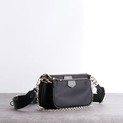 Womens Nylon Mini Shoulder Purse Womens Black Nylon Chain Shoulder Purse Nylon Chain Purse for Ladies
