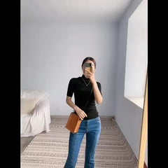 Cute Black Leather Phone Purse Women Side Bag Box Phone Crossbody Purse For Women