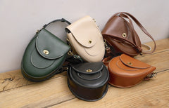 Cute LEATHER Saddle Side Bag WOMEN SHOULDER BAG Crossbody Saddle Purse FOR WOMEN