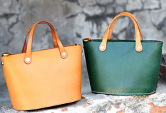 Handmade Leather Bucket Bag Purse Bucket Handbags Shoulder Bag for Women - EverHandmade