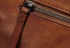 Genuine Leather Mens Briefcase Messenger Bag iPad Bag Chest Bag Bike Bag Cycling Bag for men - EverHandmade