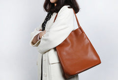 Genuine Leather Bucket Bag Large Tote Bag Shopper Bag Shoulder Bag Purse For Women