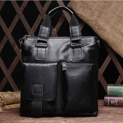 Vintage Coffee Leather Mens Briefcase Laptop Bag Business Bags Work Bag for Men