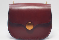 Handmade Leather Round Bag Crossbody Bag Shoulder Bag Purse for Women Leather Bag - EverHandmade