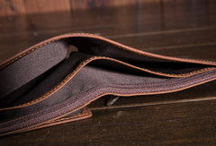 Handmade Genuine Leather Slim Wallet Bifold billfold Wallet Purse Bag For Mens