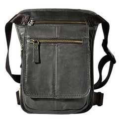 Cool Biker Mens Leather Drop Leg Bag Belt Pouch Waist Bag Side Bag Shoulder Bag for Men