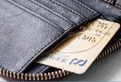 Genuine leather billfold wallet leather men billfold vintage wallet for men - EverHandmade