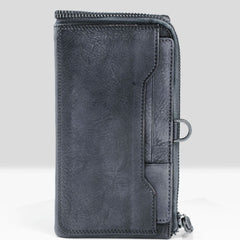 Cool mens long leather wallets vintage brown leaather long wallet for men - EverHandmade