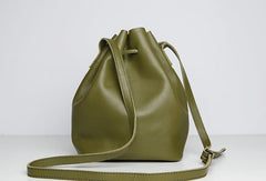 Genuine Leather Cute Bucket Bag Crossbody Bag Shoulder Bag Women Leather Purse