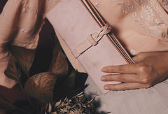 Handmade leather braided personalized custom clutch purse long wallet purse clutch women - EverHandmade