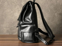 Leather Mens Cool Large Backpacks Black Travel Backpack Hiking Backpack for men