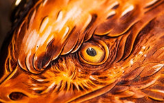 Handmade Leather Mens Tooled Eagle Chain Biker Wallet Cool Leather Wallets Long Wallets for Men