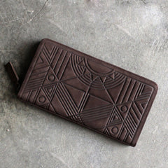 Vintage LEATHER Womens Long Wallet Fashion Zipper Long Wallets FOR Women