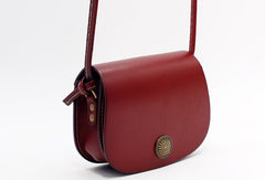 Handmade Leather Round Bag Crossbody Bag Shoulder Bag Purse for Women Leather Bag - EverHandmade