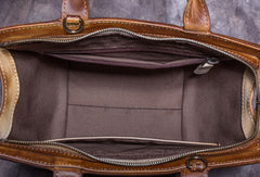 Genuine Leather Handbag Vintage Mini Tote Bag Shoulder Bag Crossbody Bag Purse For Women - EverHandmade