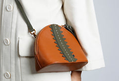 Genuine Leather Cute Crossbody Bag Shell Tassels Clutch Wallet Shoulder Bag Women Leather Purse