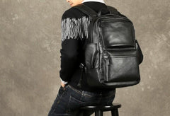 Cool Leather Mens Backpack Large Black Travel Backpack Hiking Backpacks for men