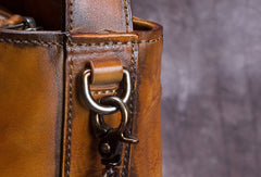 Genuine Leather Bucket Bag Vintage Handbag Bag Shoulder Bag Crossbody Bag Purse Clutch For Women - EverHandmade