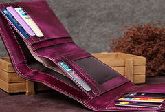 Genuine Leather Wallet Folded billfold Wallet Vintage Wallet Purse For Women Men