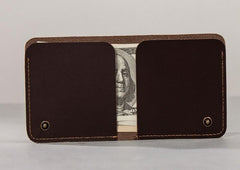 Coffee Leather Mens Zipper Long Wallet Passport Wallet Clutch Wallets for Men