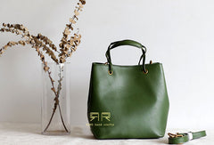 Handmade Leather handbag purse bucket bag for women shopper bag leather shoulder bag