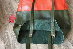 women's leather laptop tote​ Leather Tote Bag Two Tone Tote Bag Womens Two Tone Purse Leather Work Tote Bag