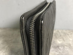 Genuine Leather Mens Cool Long Leather Wallet Zipper Clutch Wristlet Wallet for Men