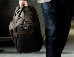 Cool Leather Mens Weekender Bag Travel Bag Duffle Bags Holdall Bag for men