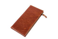 Genuine Leather Wallet Clutch Zip Cards Wallet Long Wallet Befold Wallet For Men Women - EverHandmade