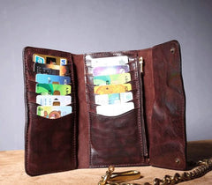 men's chain wallet​ Leather Trifold Wallet on A Chain Trifold Leather Wallets for Men Biker Chain Wallets