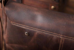 Handmade leather men Briefcase messenger vintage shoulder laptop bag vintage bag - EverHandmade