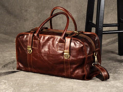 Cool Leather Mens Weekender Bag Travel Bag Duffle Bags Overnight Bag Holdall Bag for men