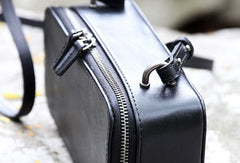 Handmade black purse leather crossbody bag purse shoulder bag for women - EverHandmade