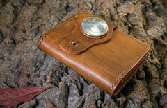 Handmade Leather billfold Mens Chain Biker Wallet Cool Leather Wallet With Chain Wallets for Men